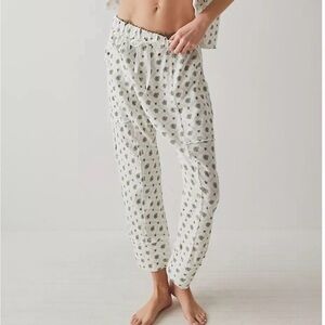 FP Movement by Free People White Floral Print Lounge Pants